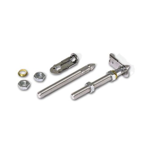 Moroso Hood Pins, Quick Release Style, 4in. Long, 3/8in. Dia., Aluminium, Natural, Kit