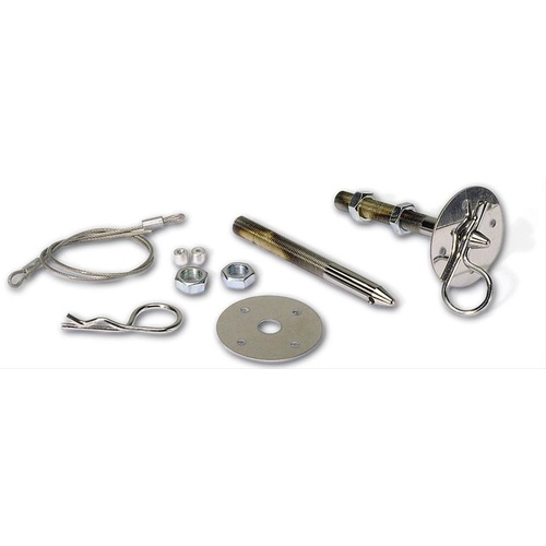 Moroso Hood Pin Set, Standard Duty, 7/16in. Dia., Chrome Plated Steel, Pair