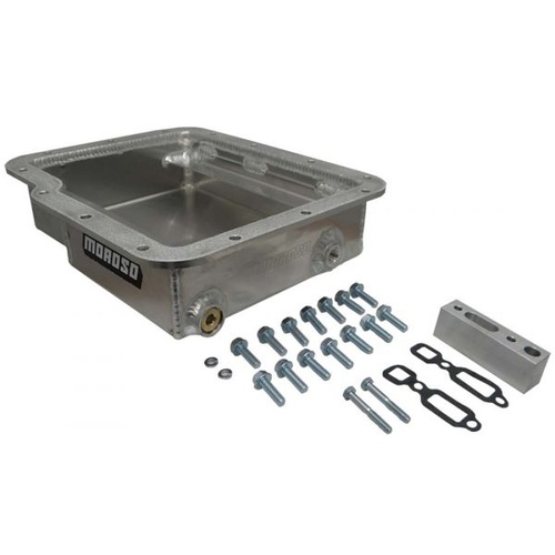 Moroso Transmission Pan, Deep, Aluminium, Natural, Includes Filter Spacer, GM, Powerglide, Each
