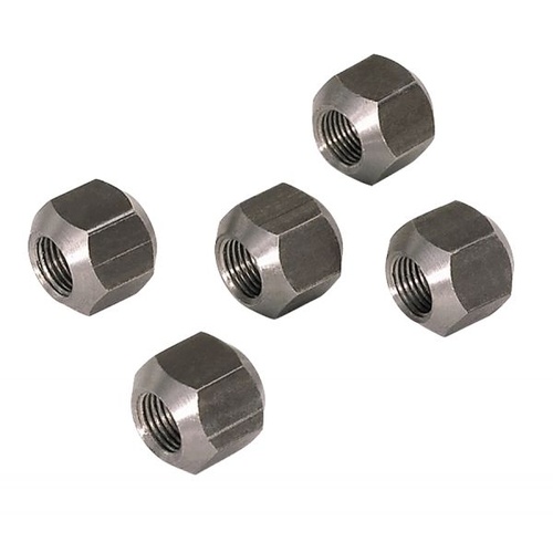 Moroso Lug Nuts, Conical Seat, 45 Degree, Double End, 1/2in. x 20 RH, Open End, Natural, Steel, Set of 5