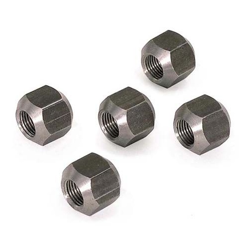 Moroso Lug Nuts, Conical Seat, 45 Degree, Double End, 5/8in. x 18 RH, Open End, Natural, Steel, Set of 5
