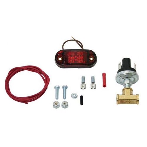 Moroso Warning Light, Low Pressure, Lens/Red, 2.500in. Dia., Each