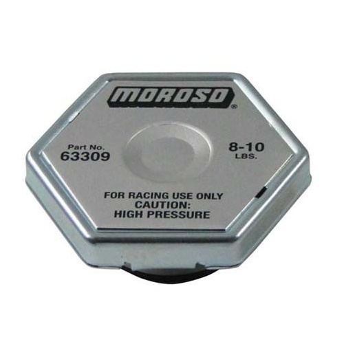 Moroso Radiator Cap, Steel, Hexagon, Logo, 8-10 psi, Each