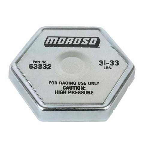 Moroso Radiator Cap, Steel, Hexagon, Logo, 31-33 psi, Each
