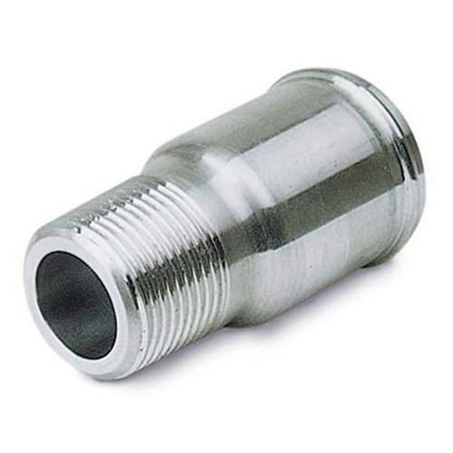 Moroso Fitting, Straight, 1in. NPT to 1 1/2in. Smooth Hose, Aluminium, Each