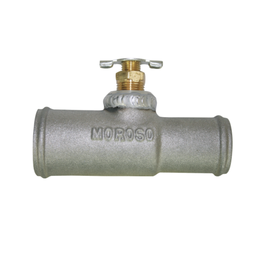 Moroso Hoses, Radiator, Radiator Bleed or Drain, 3/8in. Petcock, 1.5in. Hose To 1.25in. Hose, 356-T6 Cast Aluminium,