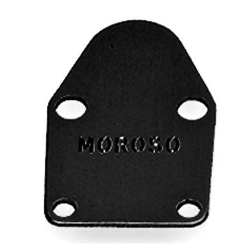 Moroso Fuel Pump Block-Off Plate, Aluminium, Black Anodized, For Chevrolet, Small Block, Each