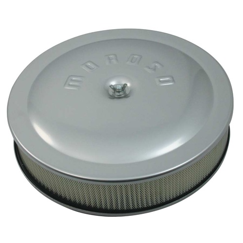 Moroso Air Filter Assembly 14 in. Dia. Round Aluminium Clear 3 in. Filter Dropped Base 5 1/8 in. Inlet Each