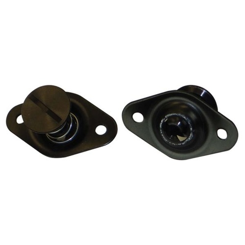 Moroso Quick Fasteners, Complete Fastener, Aluminium, Black Anodized, Self-Ejecting, Flush Slotted, 0.650in., Set of 10