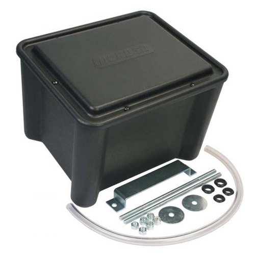 Moroso Battery Box, Plastic, Black, 13.125 in. Length, 11.125 in. Width, 11.125 in. Height, Each