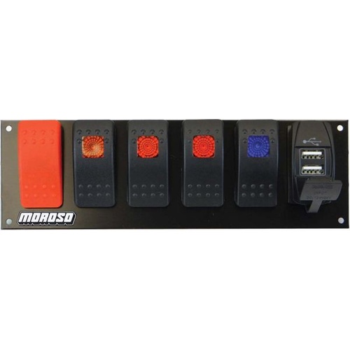 Moroso Switch Panel, Rocker Led With Usb