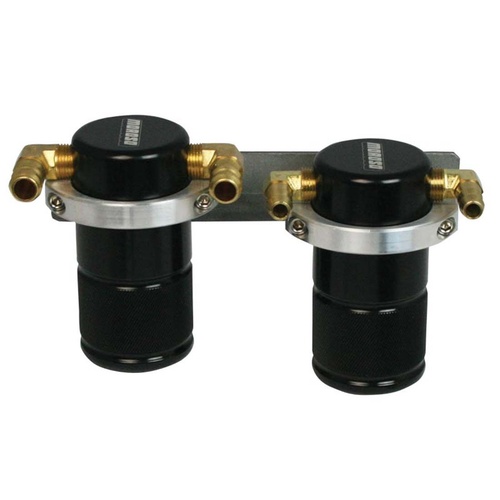 Moroso Air-Oil, Separator Tank, Aluminium, Black Anodized, 2.125in. Dia., 4.5in. Height, For Subaru, Kit