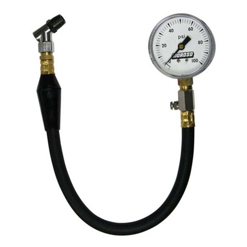 Moroso Tire Pressure Gauge, Analog, 2 5/8in. Dia., 0-100 psi, Dial Type, Each