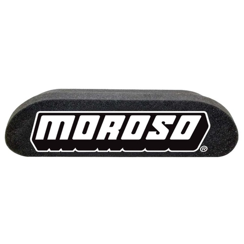 Moroso Hood Scoop Plug, Black, Logo, Trim to Fit, 3.5in. x 14.25in., Each