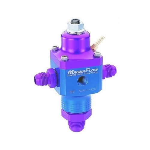 MAGNA FUEL Fuel Pressure Regulator, Aluminium, Blue Anodized, 4-12 psi, Universal, Each