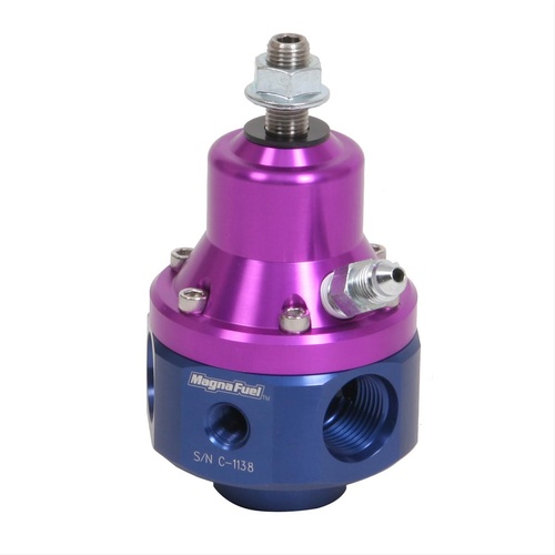 MAGNA FUEL Fuel Pressure Regulator, Aluminium, Purple Anodized, 4-12 psi, Return Line, Universal, Each