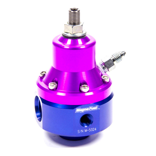 MAGNA FUEL Fuel Pressure Regulator, Gas, Alcohol, Aluminium, Bllack, 35-85 psi, Dual -8 AN Inlets, Dual -8 AN Outlets, Each