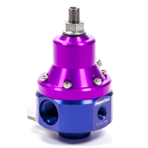MAGNA FUEL Fuel Pressure Regulator, Gas, Alcohol, Aluminium, Blue, 35-85 psi, Dual -8 AN Inlets, Dual -8 AN Outlets, Each