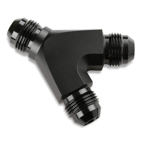 Mr. Gasket Y Adapter -8 AN 6061 Aluminium Construction Black