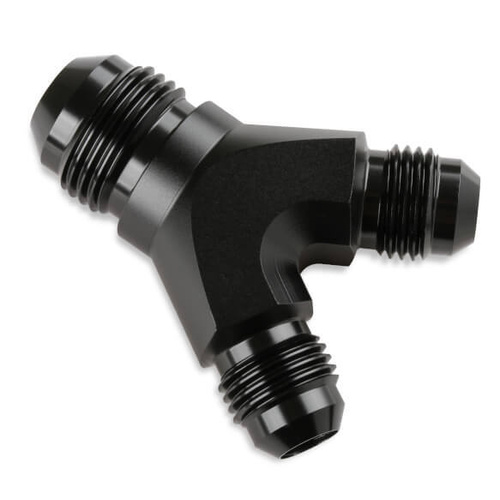 Mr. Gasket Y Adapter -8 AN -6 AN -6 AN, Aluminium, Black