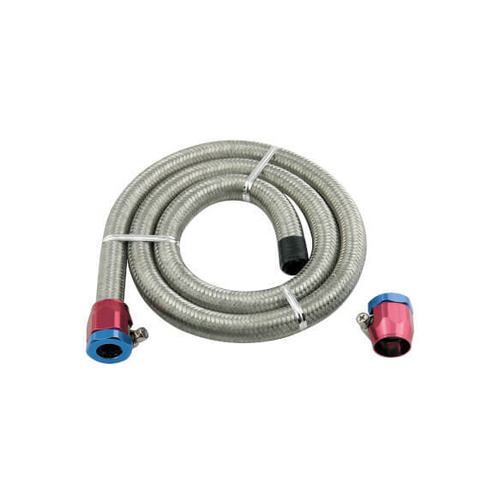 Mr. Gasket Fuel Line, Braided Stainless Steel, Natural, 3/8 in. i.d., 3 ft. Length, Each