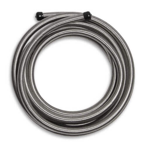 Mr. Gasket Hose, Braided, .438 in. ID, .688 in. OD, 350 PSI, 8 AN, -40° to 302°, Stainless Steel, 6 Feet