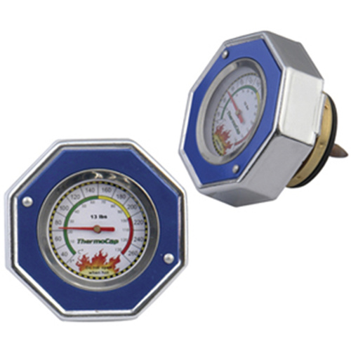 Mr. Gasket Radiator Cap/Gauge Thermocap Aluminium Blue Anodised Plain 13 psi 30-270 Degrees F Each