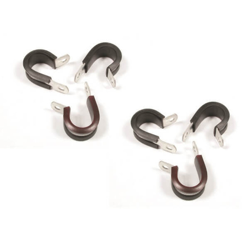 Mr. Gasket Hose Mounting Clamps, Cushioned, Steel, Cadmium Plated, One .750 in. Diameter Hole, Set of 7