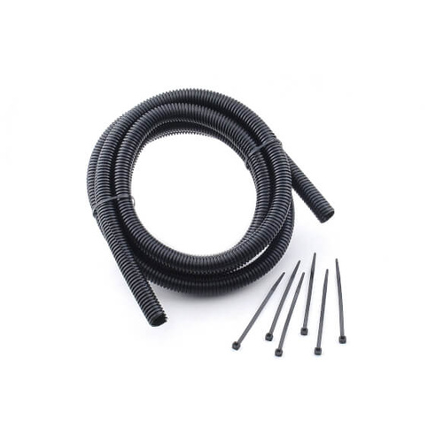 Mr. Gasket Convoluted Tubing, Flex Wire Cover/Tie, 0.500 in. x 6 ft., Black, Kit
