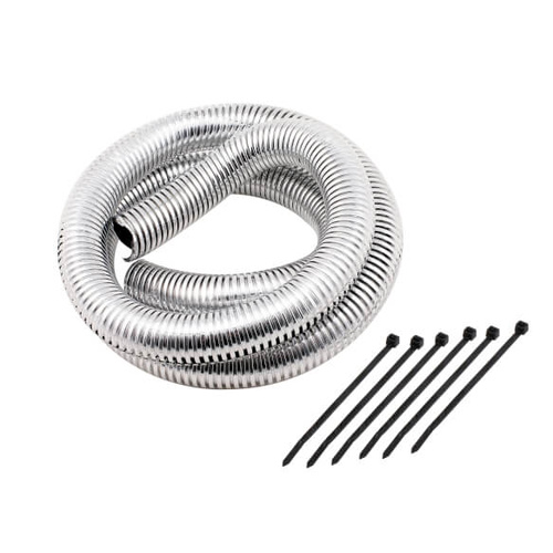 Mr. Gasket Convoluted Tubing, Wire Sheath, Polyethylene, Chrome, 3/4 in. Diameter, 4 ft. Length, Kit