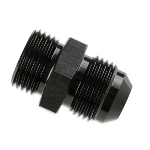 Mr. Gasket Straight Thread, O-Ring, Flare Fitting, -8 AN Male to 3/4-16 (AN 8), Adapter, Black