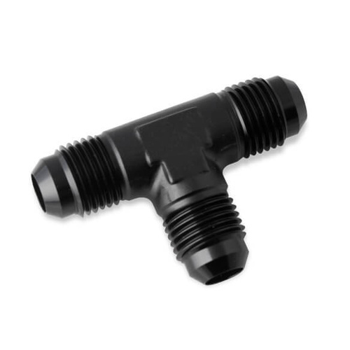 Mr. Gasket Tee Fitting, -6 AN -6 AN 1/4 in. NPT Male, Aluminium, Adapter, Black, Each