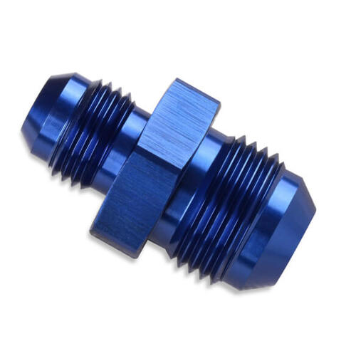 Mr. Gasket Union, Reducer, Fitting, -4 AN to -6 AN Male, Aluminium, Adapter, Blue, Each