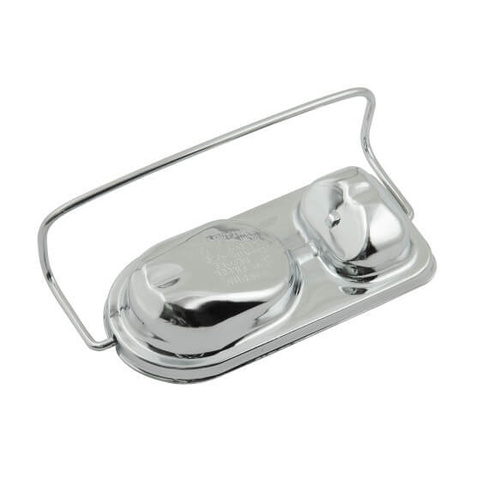 Mr.Gasket Master Cylinder Cover, Steel, Chrome, Single Bail, 2.75 in. x 5.75 in., For Ford, AMC, Each