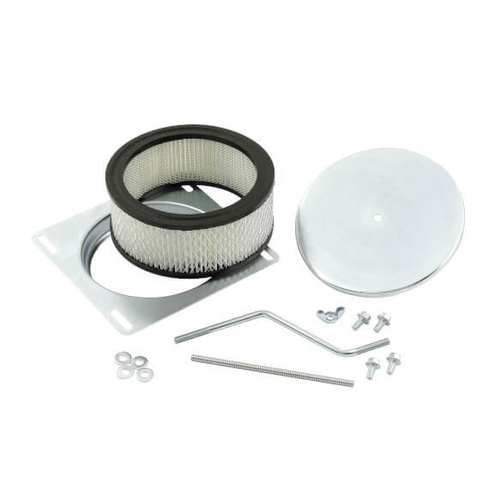 Mr. Gasket Street Scoop, Convert Single to Dual, 4-Barrel, Polished, Aluminium, Natural, Each
