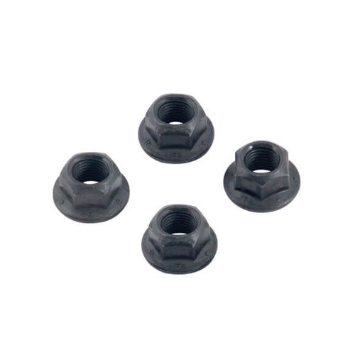 Mr. Gasket Torque Converter Nuts, Steel, 3/8-24, For Ford, Black, Set of 4