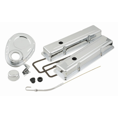 Mr. Gasket Engine Dress-Up Kit, For Chevrolet 283-400, Small Block, Chrome, Kit