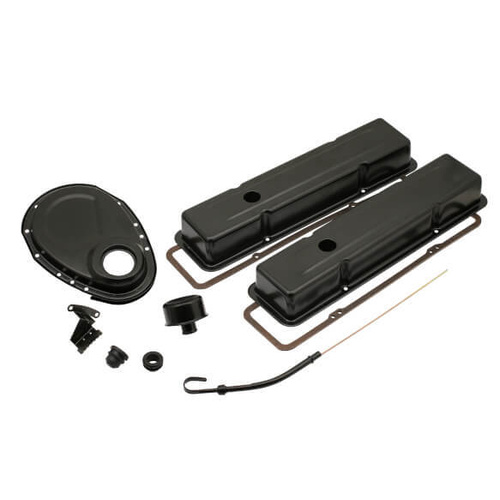 Mr. Gasket Engine Dress-Up Kit, For Chevrolet 262-400, Small Block, Black, Kit