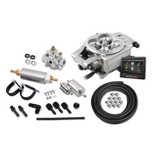 MSD Fuel Injection System, Atomic EFI 2, Master Kit, Throttle Body, Natural, Fuel Pump, Regulator and Filter, Kit
