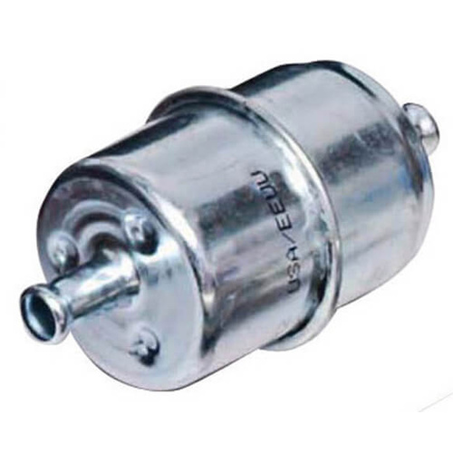 MSD Fuel Filter, Atomic EFI, Inline, Stainless Steel Housing, Element, 0.375 in. Hose Barb Inlet/Outlet, Each