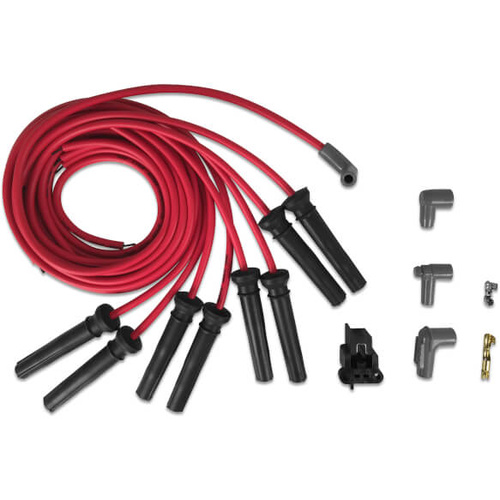 MSD Spark Plug Wires, Copper, Silicone, Straight, 8.5mm Dia., Red, Pro Drag Racing, Set