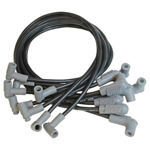 MSD Spark Plug Wires, Super Conductor, Spiral Core, 8.5mm, Black, 90 Degree Boots, For Chevrolet, Big Block, V8, Set