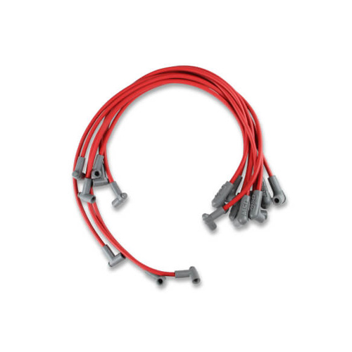 MSD Spark Plug Wires, Copper, Silicone, 90 Degree, 8.5mm Dia., Red, SBC 350, Set