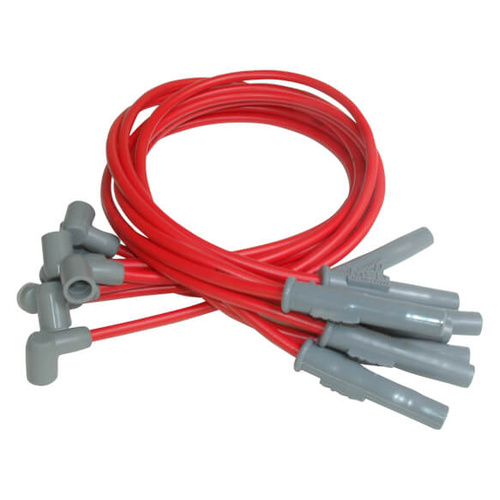 MSD Spark Plug Wires, Super Conductor, Spiral Core, 8.5mm, Red, Multi-Angle Boots, For Chevrolet, For GMC, Big Block, V8, Set