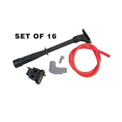 MSD Spark Plug Wires, Copper, Silicone, Hemi, 8.5mm Dia, Black/Red, Universal, Set