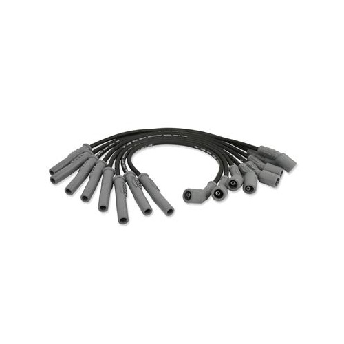 MSD Spark Plug Wires, Ferro-Spiral, Silicone, Straight, bendable up to 45 Degree, 8.5mm Dia, Black, Set