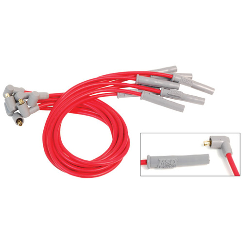 MSD Spark Plug Wires, Super Conductor, Spiral Core, 8.5mm, Red, Stock Boots, For Toyota, 2.2/2.4L, Set