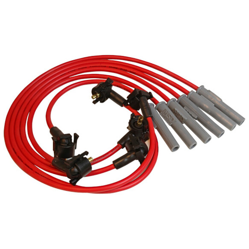 MSD Spark Plug Wires, Super Conductor, Spiral Core, 8.5mm, Red, Stock Boots, For Ford, 3.8L, V6, Set