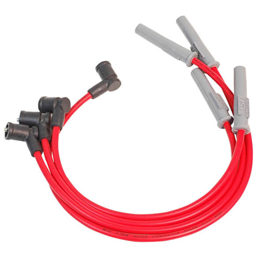 MSD Spark Plug Wires, Super Conductor, Spiral Core, 8.5mm, Red, Stock Boots, For Mazda, Miata, 1.6/1.8L, Set