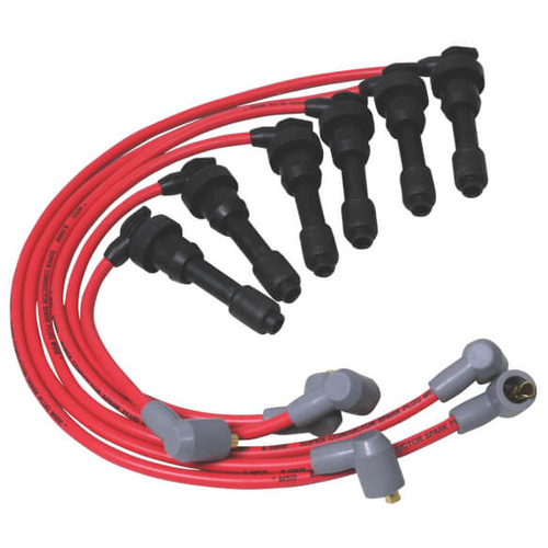 MSD Spark Plug Wires, Super Conductor, Spiral Core, 8.5mm, Red, Stock Boots, For Mitsubishi, 3.0L, V6, Set
